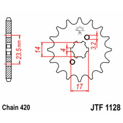 Kit chaîne EK/JT 420SH 11/53 - couronne standard