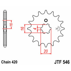 Kit chaîne EK/JT 420SH 13/48 - couronne standard