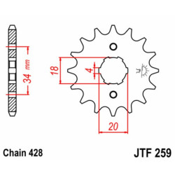 Kit chaîne EK/JT 428ZVX 15/36 - couronne standard