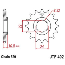 Kit chaîne EK/JT 520SRX2 16/47 - couronne standard