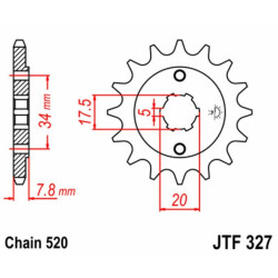 Kit chaîne EK/JT 520SRX2 13/50 - couronne standard