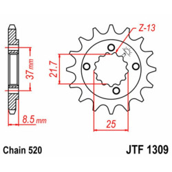 Kit chaîne EK/JT 520SRX2 14/39 - couronne standard