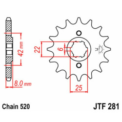 Kit chaîne EK/JT 520SRX2 14/48 - couronne anti-boue