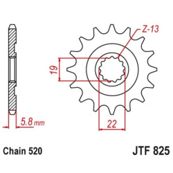 Kit chaîne EK/JT 520SRX2 13/50 - couronne standard
