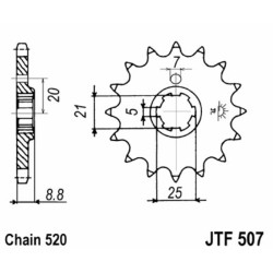 Kit chaîne EK/JT 520SRX2 14/48 - couronne standard