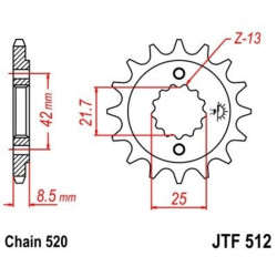 Kit chaîne EK/JT 520SRX2 16/41 - couronne standard
