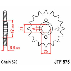 Kit chaîne EK/JT 520SRX2 14/50 - couronne standard