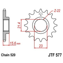 Kit chaîne EK/JT 520SRX2 15/47 - couronne standard