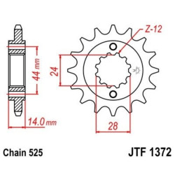 Kit chaîne EK/JT 525SRX2 17/42 - couronne standard