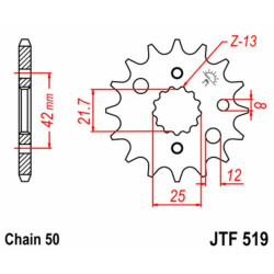Kit chaîne EK/JT 530SRX2 16/41 - couronne standard