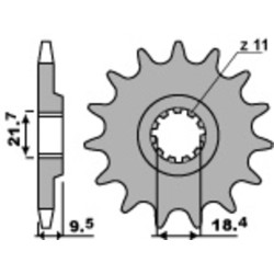 Kit chaîne EK/PBR 520M3 14/51 - couronne ultra-light