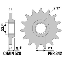Kit chaîne EK/PBR 520SRX2 13/48 - couronne ultra-light