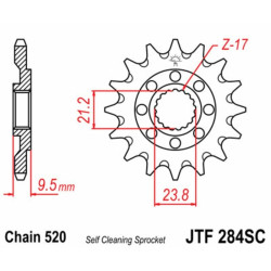 Kit chaîne EK/JT 520SRX2 14/38 - couronne standard