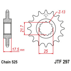 Kit chaîne EK/JT 525SRX2 15/41 - couronne standard