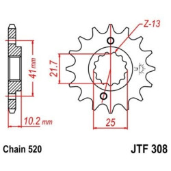Kit chaîne EK/JT 520SRX2 15/45 - couronne standard