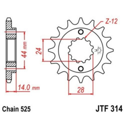 Kit chaîne EK/JT 525SRX2 16/45 - couronne standard