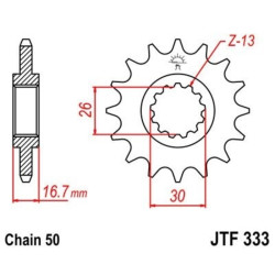 Kit chaîne EK/JT 530SRX2 16/42 - couronne standard