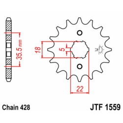 Kit chaîne EK/JT 428ZVX 14/50 - couronne standard