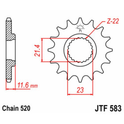 Kit chaîne EK/JT 520MRD7 13/44 - couronne standard