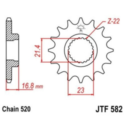 Kit chaîne EK/JT 520SRX2 16/48 - couronne standard