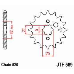 Kit chaîne EK/JT 520MRD7 14/50 - couronne ultra-light