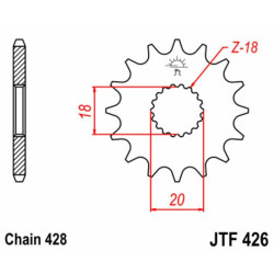 Kit chaîne EK/JT 428ZVX 14/47 - couronne standard