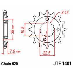 Kit chaîne EK/JT 520SRX2 14/40 - couronne standard