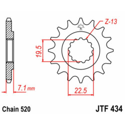Kit chaîne EK/JT 520SRX2 15/45 - couronne standard