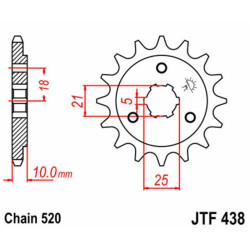 Kit chaîne EK/JT 520ZVX3 15/47 - couronne standard