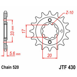 Kit chaîne EK/JT 520M3 13/48 - couronne ultra-light