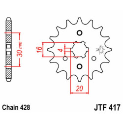 Kit chaîne EK/JT 428ZVX 14/48 - couronne standard