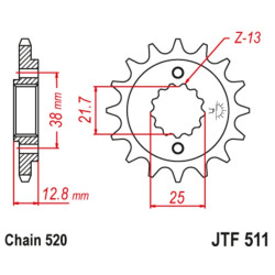 Kit chaîne EK/JT 520SRX2 15/42