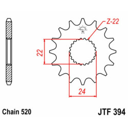 Kit chaîne EK/JT 520SRX2 14/42 - couronne standard