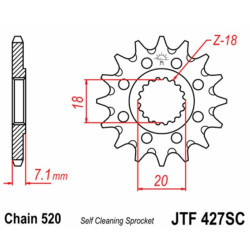 Kit chaîne EK/JT 520SRX2 13/44