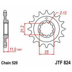 Kit chaîne EK/JT 520ZVX3 15/42 - couronne standard