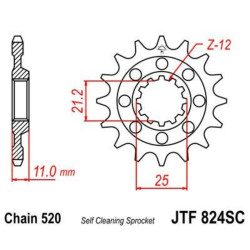 Kit chaîne EK/JT 520MRD7 14/50 - couronne ultra-light