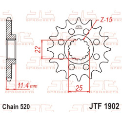 Kit chaîne EK/JT 520ZVX3 15/45 - couronne ultra-light