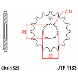Kit chaîne EK/JT 525SRX2 17/43 - couronne standard