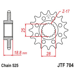 Kit chaîne EK/JT 525SRX2 16/42