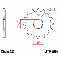 Kit chaîne EK/JT 520MRD7 13/42