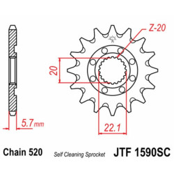 Kit chaîne EK/JT 520MRD7 13/50 - couronne ultra-light
