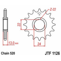 Kit chaîne EK/JT 520ZVX3 16/49 - couronne standard
