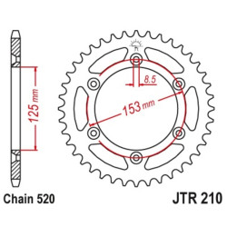 Kit chaîne EK/JT 520MRD7 13/50 - couronne standard