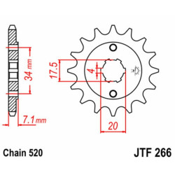Kit chaîne EK/JT 520SRX2 13/50 - couronne anti-boue