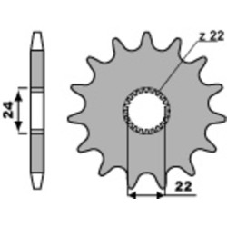 Kit chaîne EK/PBR 520 ZVX3 - 17/40-106 - Couronne acier standard