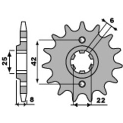 Kit chaîne EK/PBR 520 ZVX3 - 15/47-104 - Couronne acier standard