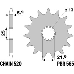 Kit chaîne EK/PBR 520MRD7 13/49 - couronne ultra-light