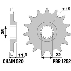 Kit chaîne EK/PBR 520MRD7 15/48 - couronne ultra-light