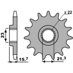 Kit chaîne EK/PBR 520 ZVX3 - 15/45-116 - Couronne acier standard