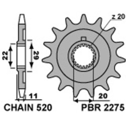 Kit chaîne EK/PBR 520SRX2 13/48 - couronne ultra-light